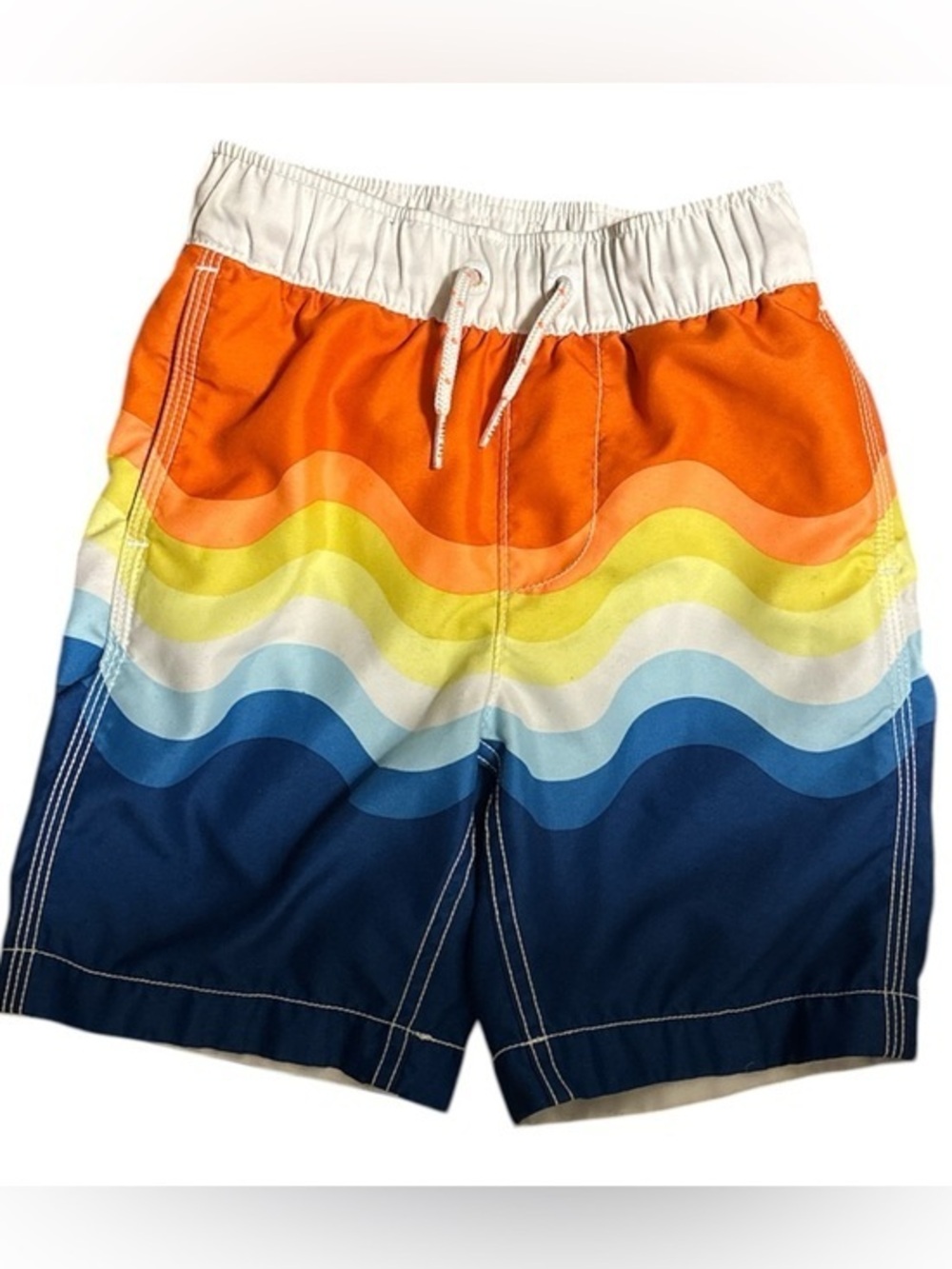 GAP Kids Orange and White Drawstring Swim Shorts